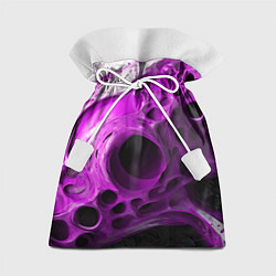 Мешок для подарков Фиолетово-белая абстрактная структура, цвет: 3D-принт