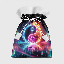 Мешок для подарков Инь янь - неоновый космос, цвет: 3D-принт