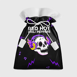 Мешок для подарков Red Hot Chili Peppers неоновый череп, цвет: 3D-принт