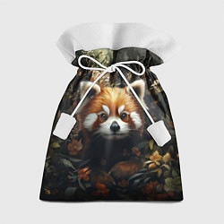 Мешок для подарков Красная панда в лесной чаще, цвет: 3D-принт