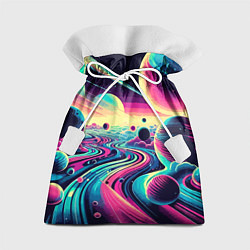 Мешок для подарков Неоновый разноцветный космос, цвет: 3D-принт