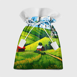 Мешок для подарков Русская деревенька, цвет: 3D-принт
