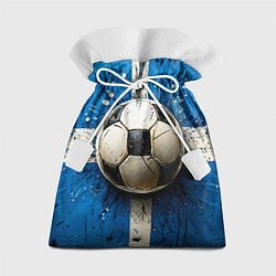 Мешок для подарков Футбольный мяч на синем, цвет: 3D-принт