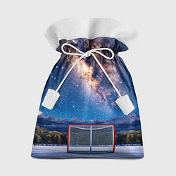 Мешок для подарков Хоккейные ворота в ночи, цвет: 3D-принт