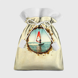 Мешок для подарков Виндсерфер на бежевом, цвет: 3D-принт
