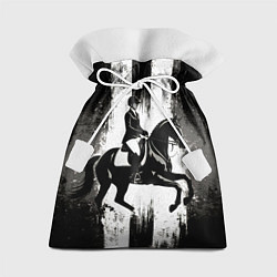 Мешок для подарков Конный спорт на черном, цвет: 3D-принт