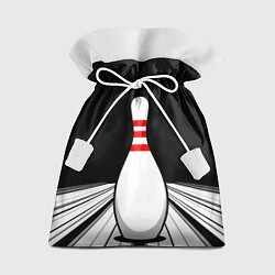 Мешок для подарков Кегля на черном, цвет: 3D-принт