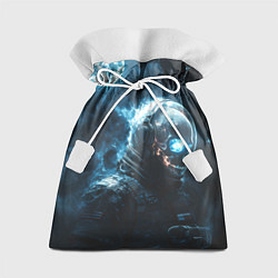 Мешок для подарков Скелет космонавта и полнолуние, цвет: 3D-принт