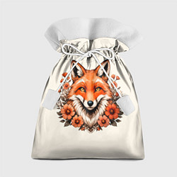 Мешок для подарков Japanese fox in flowers, цвет: 3D-принт