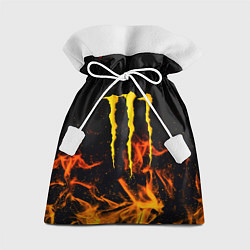 Мешок для подарков Monster energy orange fire, цвет: 3D-принт