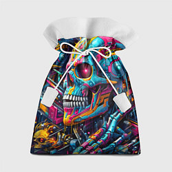 Мешок для подарков Cyber skull - pattern, цвет: 3D-принт