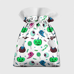 Мешок для подарков Halloween light green pumpkin - паттерн, цвет: 3D-принт