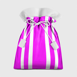 Мешок для подарков Color white pink stripes, цвет: 3D-принт