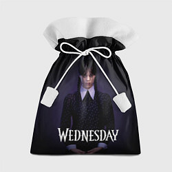 Мешок для подарков Уэнсдэй в черных слезах Wednesday, цвет: 3D-принт
