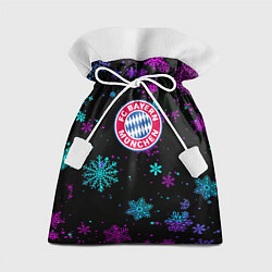Мешок для подарков Бавария Мюнхен неоновые снежинки, цвет: 3D-принт
