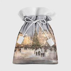 Мешок для подарков Новогодние гуляния в Москве, цвет: 3D-принт
