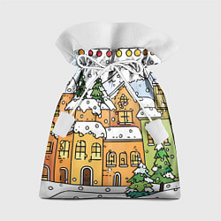 Мешок для подарков Новогодний снегопад, цвет: 3D-принт