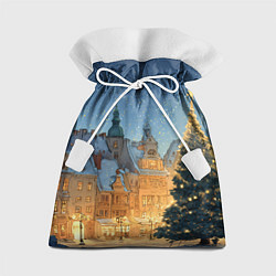 Мешок для подарков Новый год в старом городе, цвет: 3D-принт
