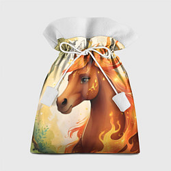 Мешок для подарков Милая огненная лошадь, цвет: 3D-принт