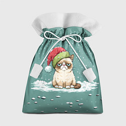 Подарочный мешок Недовольный новогодний котик