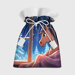Мешок для подарков Лошадка зимней звездной ночью, цвет: 3D-принт