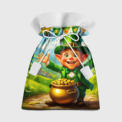 Мешок для подарков Лепрекон у горшка с золотом, цвет: 3D-принт