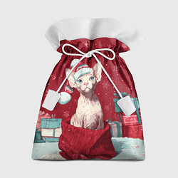 Мешок для подарков Сфинкс новогодняя кошка, цвет: 3D-принт