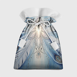 Подарочный мешок Ледяной перьевой орнамент со светом