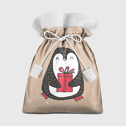 Мешок для подарков Пингвин с подарком, цвет: 3D-принт