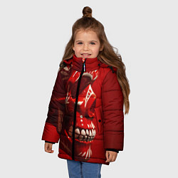 Куртка зимняя для девочки Красный череп, цвет: 3D-черный — фото 2