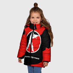 Куртка зимняя для девочки CS:GO Red Style, цвет: 3D-светло-серый — фото 2