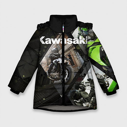 Зимняя куртка для девочки Kawasaky / 3D-Светло-серый – фото 1