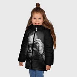 Куртка зимняя для девочки Стильный Макгрегор, цвет: 3D-черный — фото 2