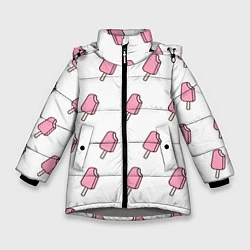 Зимняя куртка для девочки Мороженое розовое