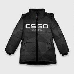 Куртка зимняя для девочки CS:GO Graphite, цвет: 3D-черный