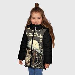 Куртка зимняя для девочки Monkey: to boldly go, цвет: 3D-черный — фото 2