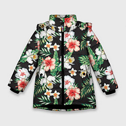 Куртка зимняя для девочки Фэшн 4, цвет: 3D-черный