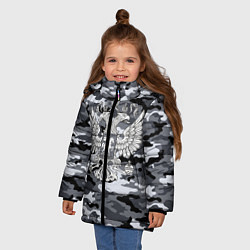 Куртка зимняя для девочки Городской камуфляж Россия, цвет: 3D-черный — фото 2