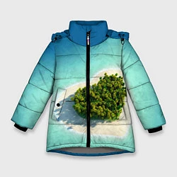 Куртка зимняя для девочки Остров, цвет: 3D-светло-серый