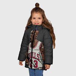 Куртка зимняя для девочки Bulls 23: Jordan, цвет: 3D-светло-серый — фото 2