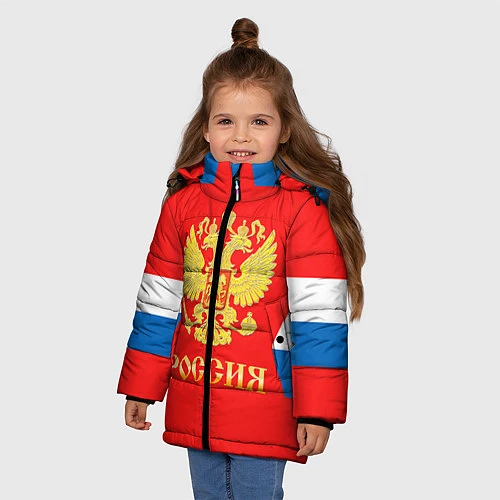 Зимняя куртка для девочки Сборная РФ: #8 OVECHKIN / 3D-Светло-серый – фото 3
