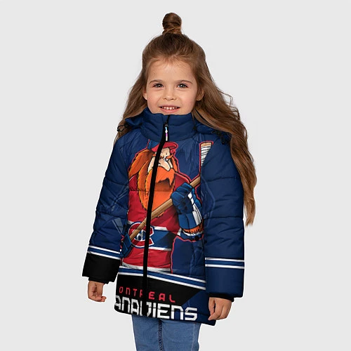 Зимняя куртка для девочки Montreal Canadiens / 3D-Светло-серый – фото 3