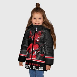 Куртка зимняя для девочки New Jersey Devils, цвет: 3D-светло-серый — фото 2
