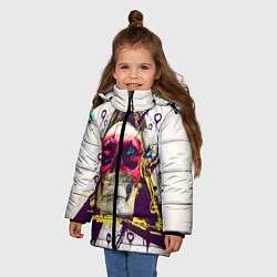 Куртка зимняя для девочки Череп, цвет: 3D-черный — фото 2