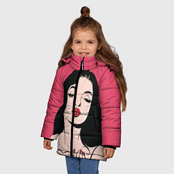 Куртка зимняя для девочки Воздушный поцелуй, цвет: 3D-черный — фото 2