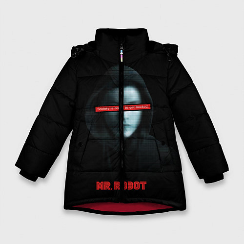 Зимняя куртка для девочки Mr Robot / 3D-Красный – фото 1