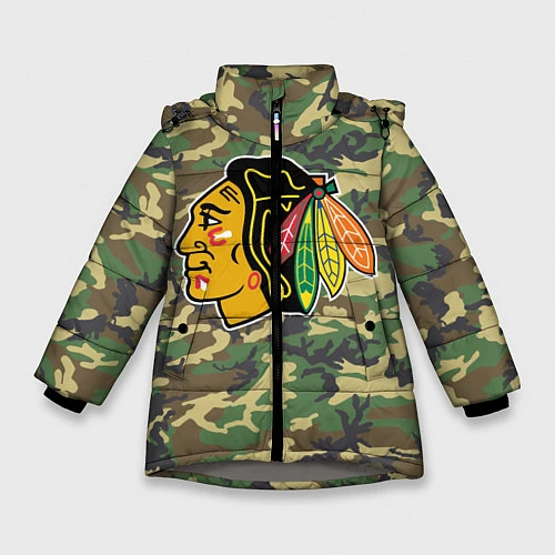 Зимняя куртка для девочки Blackhawks Camouflage / 3D-Светло-серый – фото 1