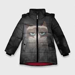 Куртка зимняя для девочки Grumpy Cat, цвет: 3D-красный