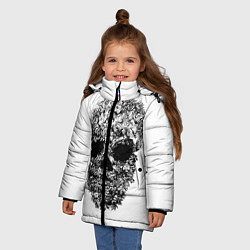 Куртка зимняя для девочки Череп, цвет: 3D-светло-серый — фото 2