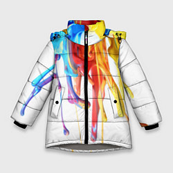 Куртка зимняя для девочки Краска, цвет: 3D-светло-серый